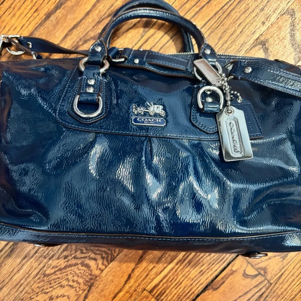 Coach Madison Patent Leather Sabrina Large Satchel - Picture 11 of 11